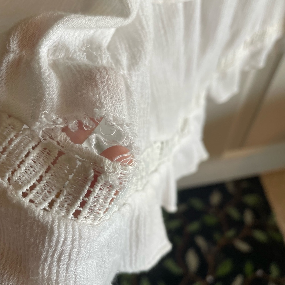 White Ruffle Bathing Suit Cover - Picture 5 of 9